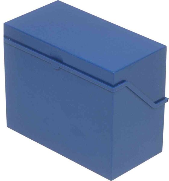 petite caisse de fichier format A6 à l'italienne, bleu HELIT