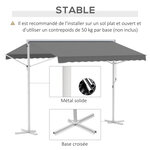 Store double pente manuel rétractable inclinaison réglable acier époxy blanc polyester imperméabilisé anti-UV gris dim. 3L x 2 95l x 2 6H m