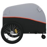 vidaXL Remorque de vélo noir et orange 45 kg fer