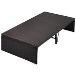vidaXL Lit de jardin avec auvent Marron 190x130 cm Résine tressée