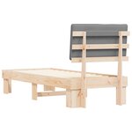 vidaXL Cadre de lit avec tête de lit rembourrée Gris clair 75 x 190 cm