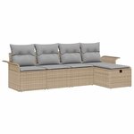 vidaXL Ensemble de canapé de jardin 5 Pièces Beige et Gris clair
