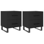 vidaXL Tables de chevet 2 Pièces noir 40x35x47 5 cm bois d’ingénierie