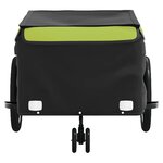 vidaXL Remorque de vélo noir et vert 45 kg fer