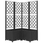 vidaXL Jardinière avec treillis Noir 80x80x136 cm PP