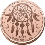 Pièce de monnaie en Cuivre 1 Dollar g 155.5 (5 oz) Millésime 2025 Native American Myth DREAMCATCHER