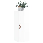 vidaXL Armoire murale blanc brillant 34 5x34x90 cm