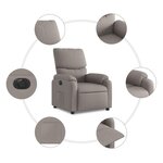 vidaXL Fauteuil inclinable électrique Taupe Tissu