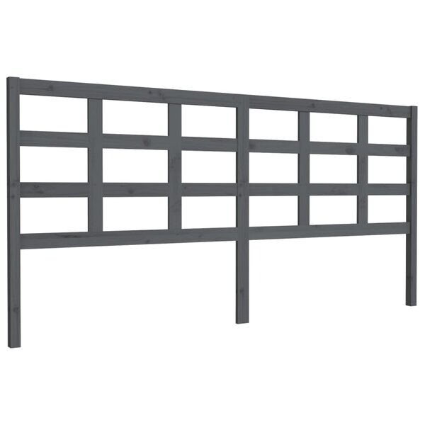vidaXL Tête de lit Gris 205 5x4x100 cm Bois massif de pin