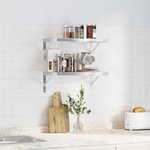 vidaXL Étagères murales 2 Pièces 50x30 cm argenté acier inoxydable