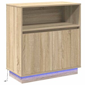 vidaXL Buffet LED Chêne Sonoma 71 x 34 5 x 75 cm Bois d'ingénierie
