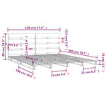 vidaXL Cadre de lit blanc 120x200 cm bois de pin massif