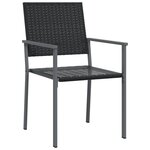 vidaXL Chaises de jardin lot de 6 noir 54x62 5x89 cm résine tressée