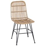 vidaXL Chaise de salle à manger 2 pc Rattan et Acier Naturel