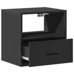 vidaXL Table de chevet murale noir 40x31x39 5 cm