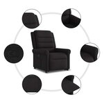 vidaXL Fauteuil inclinable noir tissu