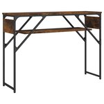 vidaXL Table console avec étagère chêne fumé 105x30x75 cm