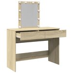 vidaXL Coiffeuse avec LED chêne sonoma 100x40x130 cm