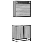 vidaXL Ensemble de meubles de salle de bain 2 Pièces Sonoma gris
