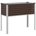 vidaXL Jardinière marron 100x41x90 cm acier