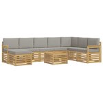 vidaXL Ensemble de canapés d'extérieur 7 pc Blanc et gris clair