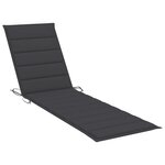 vidaXL Chaises longues 2 Pièces avec coussin anthracite Teck solide