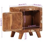 vidaXL Table de chevet 2 Pièces 40x32x46 cm bois massif de récupération