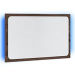 vidaXL Miroir de salle de bain à LED chêne marron bois d'ingénierie