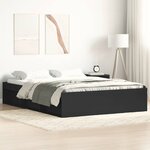 vidaXL Cadre de lit sans matelas noir 135x190 cm