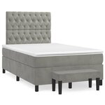 vidaXL Sommier à lattes de lit et matelas gris clair 120x190cm velours