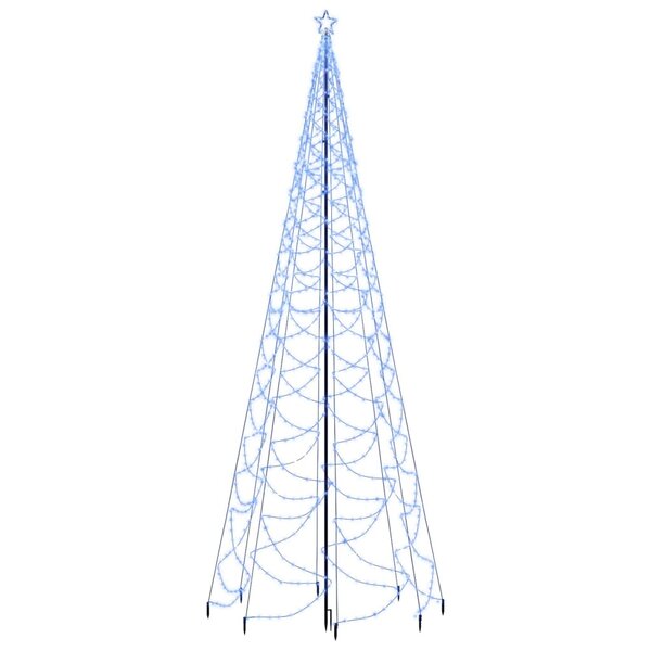 vidaXL Arbre de Noël avec poteau en métal 1400 LED bleues 5 m