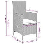 vidaXL Ensemble de salle à manger de jardin avec coussins 5 Pièces Beige
