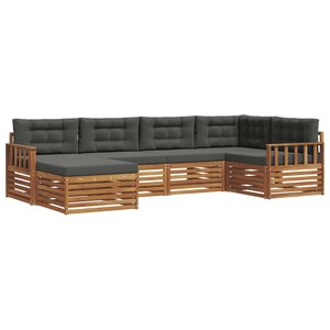 vidaXL Ensemble de canapés d'extérieur 6 pc Naturel et Anthracite