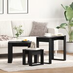 vidaXL Tables gigognes en chêne noir en bois d'ingénierie