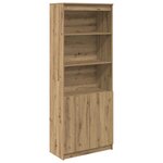 vidaXL Buffet haut chêne artisanal 70x35x180 cm bois d'ingénierie