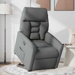 vidaXL Fauteuil inclinable Gris foncé Tissu