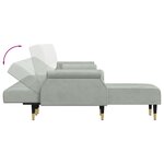 vidaXL Canapé-lit en forme de L gris clair 271x140x70 cm velours