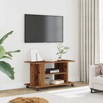 vidaXL Meuble TV avec roulettes vieux bois 80x40x45 cm bois ingénierie