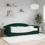 vidaXL Lit de jour avec matelas vert foncé 100x200 cm velours
