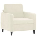 vidaXL Fauteuil Crème 60 cm Velours