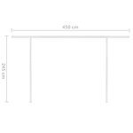 vidaXL Auvent automatique rétractable avec poteaux 4x3 5 m Jaune blanc