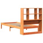 vidaXL Lit bibliothèque sans matelas cire marron 100x200 cm pin massif