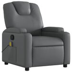 vidaXL Fauteuil de massage inclinable gris similicuir
