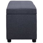 vidaXL Banc avec compartiment de rangement 116 cm Gris foncé Polyester