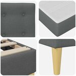 vidaXL Cadre de lit avec matelas Gris foncé 100 x 200 cm Tissu