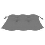 vidaXL Chaises de jardin lot de 2 et coussins gris Bois de teck massif
