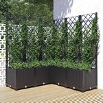 vidaXL Jardinière avec treillis Noir 120x120x136 cm PP