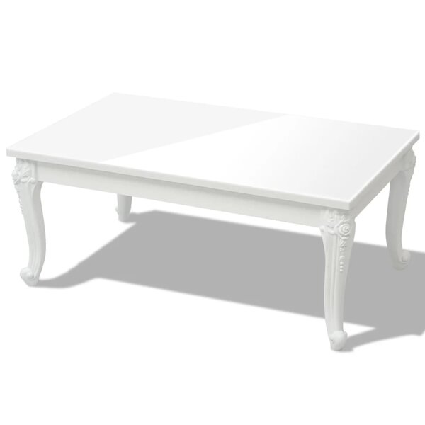 vidaXL Table basse 100x60x42 cm Blanc brillant