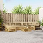 vidaXL Ensemble de canapés d'extérieur 8 Pièces Blanc et Beige