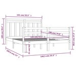 Vidaxl cadre de lit bois massif 135x190 cm double